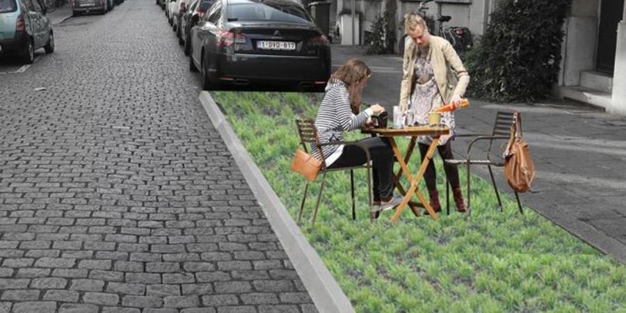 referentiebeeld groene parkeerstrook referentiebeeld groene parkeerstrook